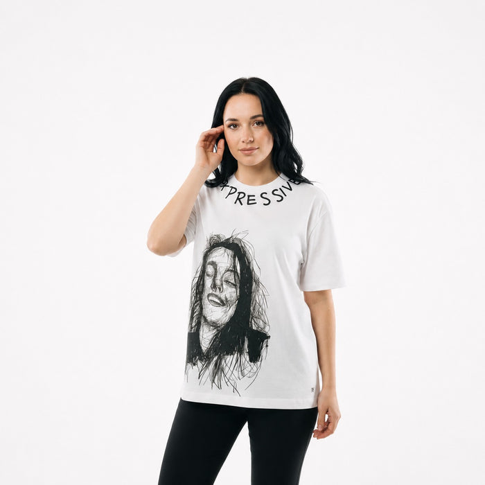 ARZO “Expressive Soul” Art Tee – Classic White