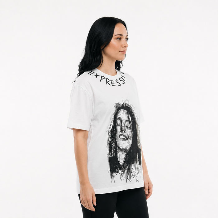 ARZO “Expressive Soul” Art Tee – Classic White