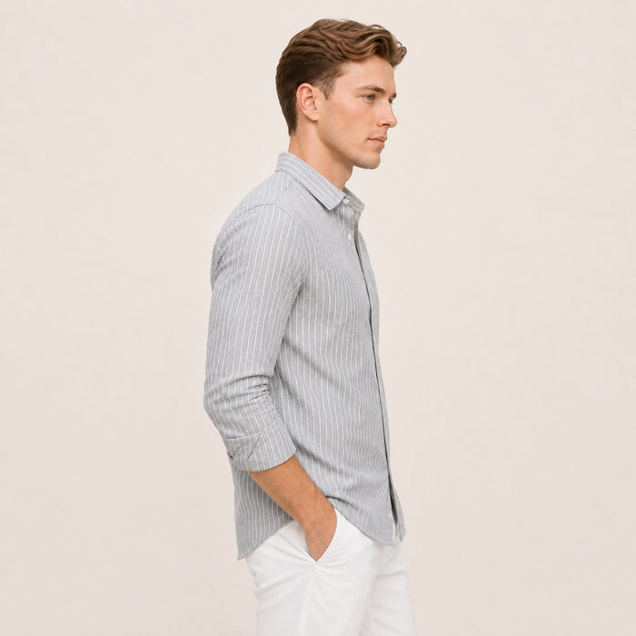ARZO Grey Pinstripe Classic Shirt