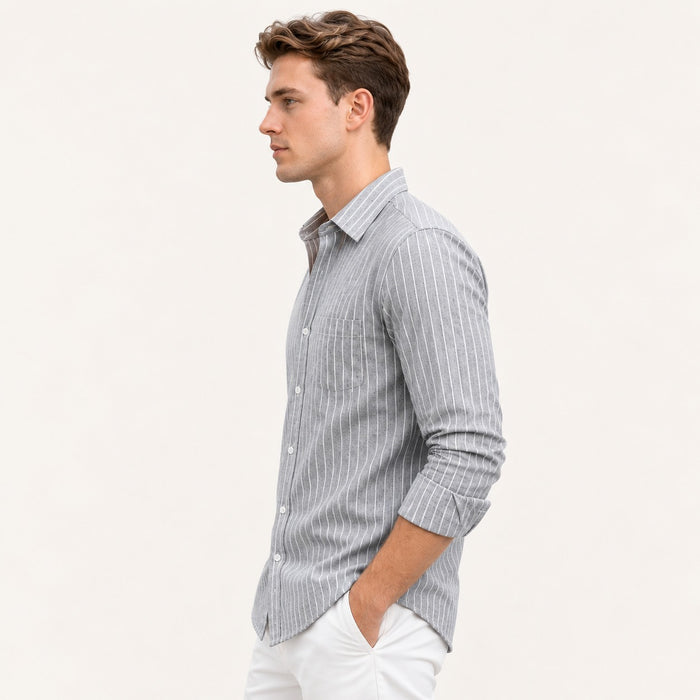 ARZO Grey Pinstripe Classic Shirt