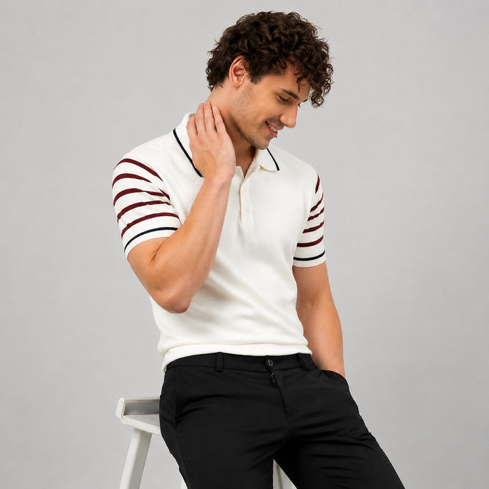 ARZO Ivory Edge Polo (White) | Premium Quality