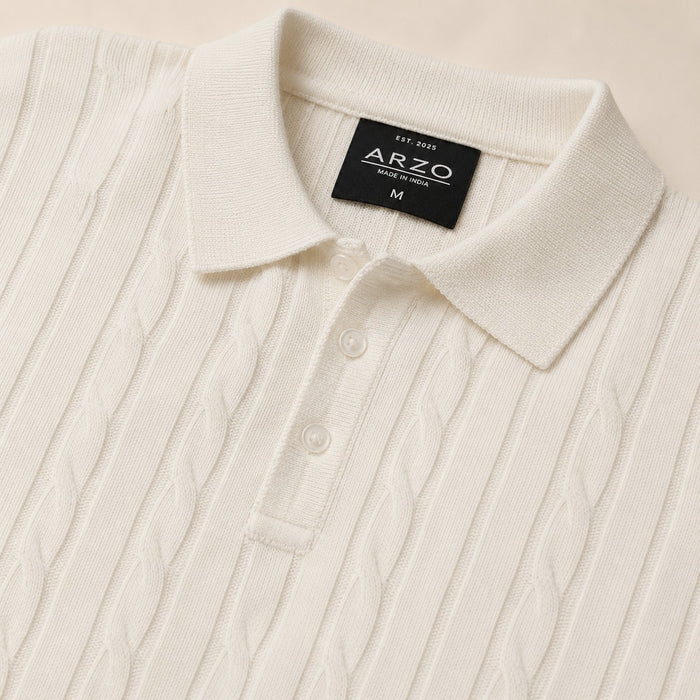ARZO “Ivory Royale” Textured Polo
