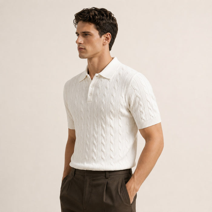 ARZO “Ivory Royale” Textured Polo