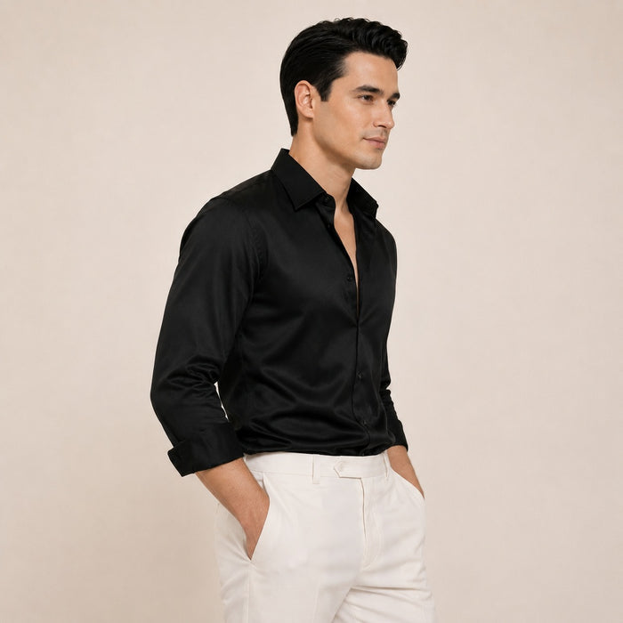 ARZO Midnight Luxe Satin Shirt