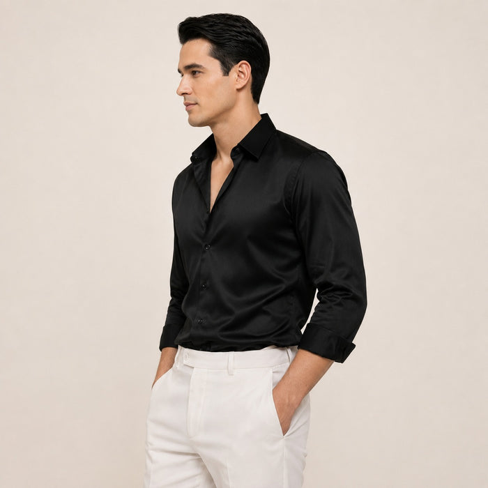 ARZO Midnight Luxe Satin Shirt