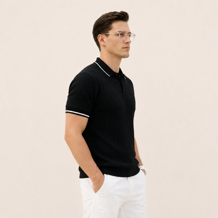 ARZO Midnight Ribbed Elite Polo