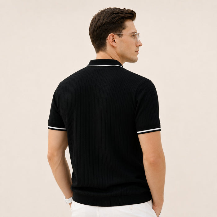 ARZO Midnight Ribbed Elite Polo