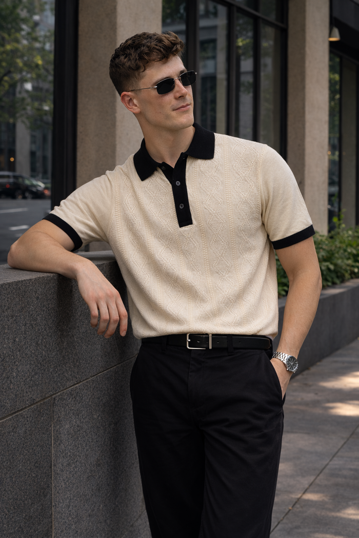 ARZO  Monaco Heritage Textured Polo | Premium Quality