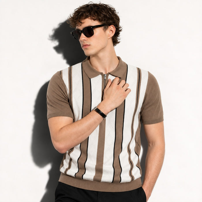 ARZO Monaco Stripe Knit Polo