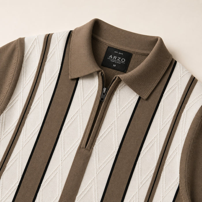 ARZO Monaco Stripe Knit Polo