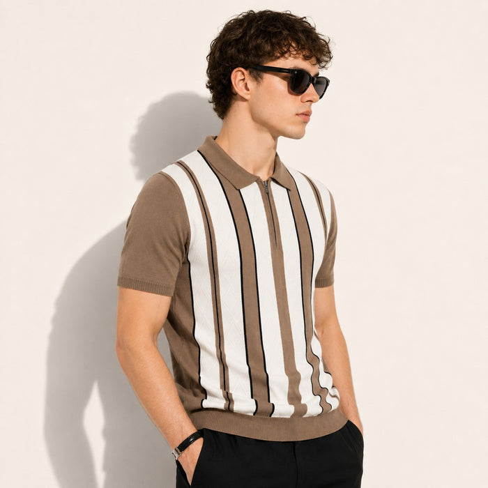 ARZO Monaco Stripe Knit Polo