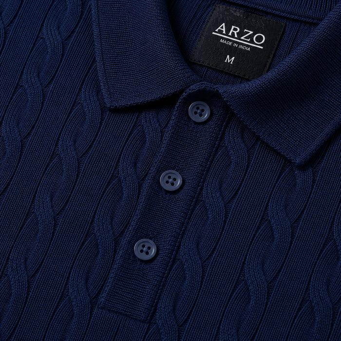 ARZO “Navy Prestige” Textured Polo | Premium Quality