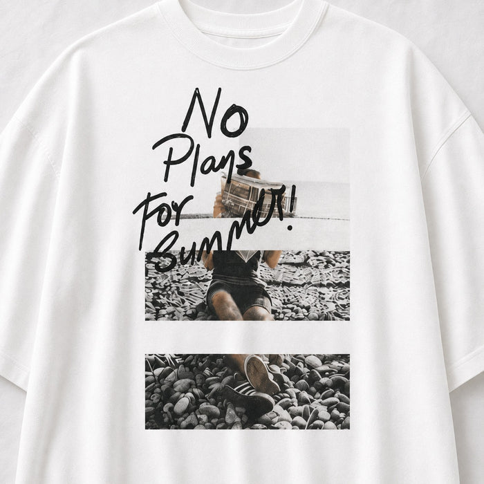 ARZO “No Plans” Oversized Tee (White)
