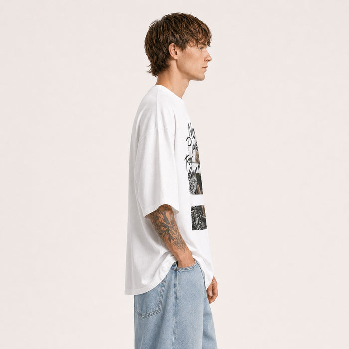 ARZO “No Plans” Oversized Tee (White)