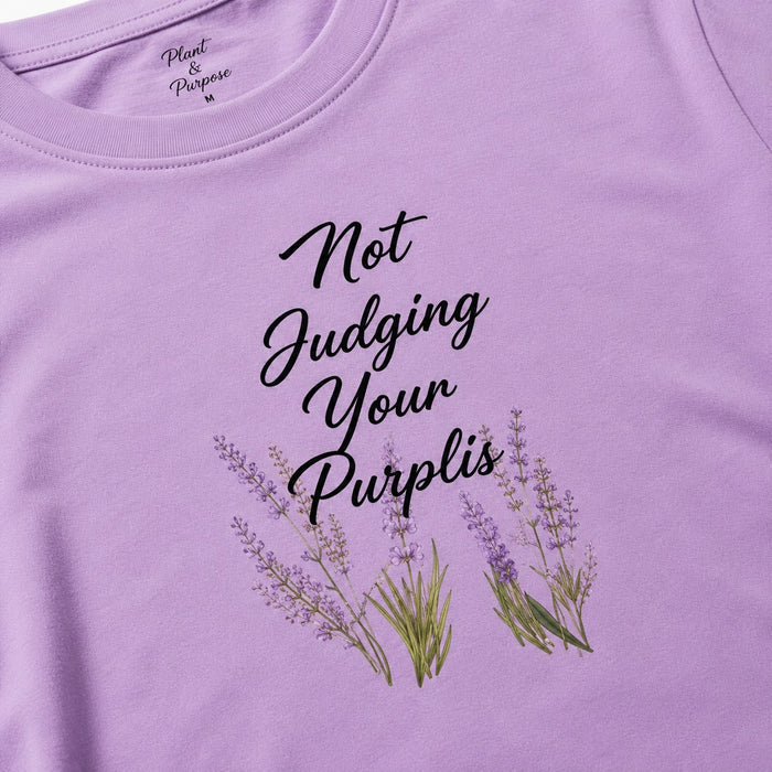 ARZO “Not Judging Your Playlist” Crop Tee – Lavender