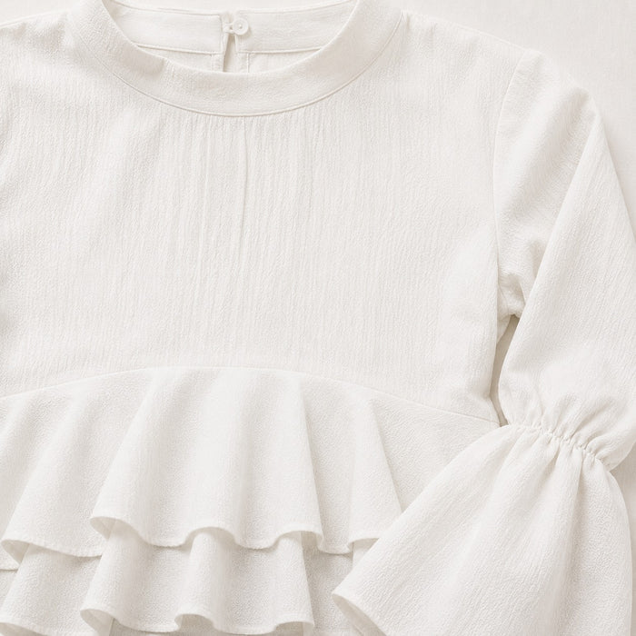 ARZO Peplum Flare Top – Ivory White