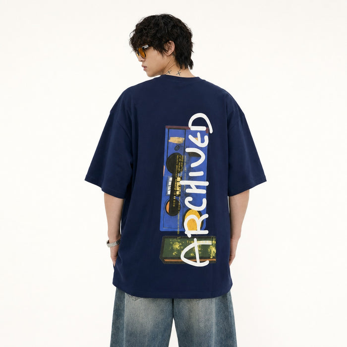 ARZO Retro Tape Oversized Tee