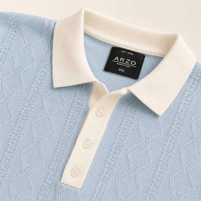 ARZO Riviera Knit Polo – Sky Blue