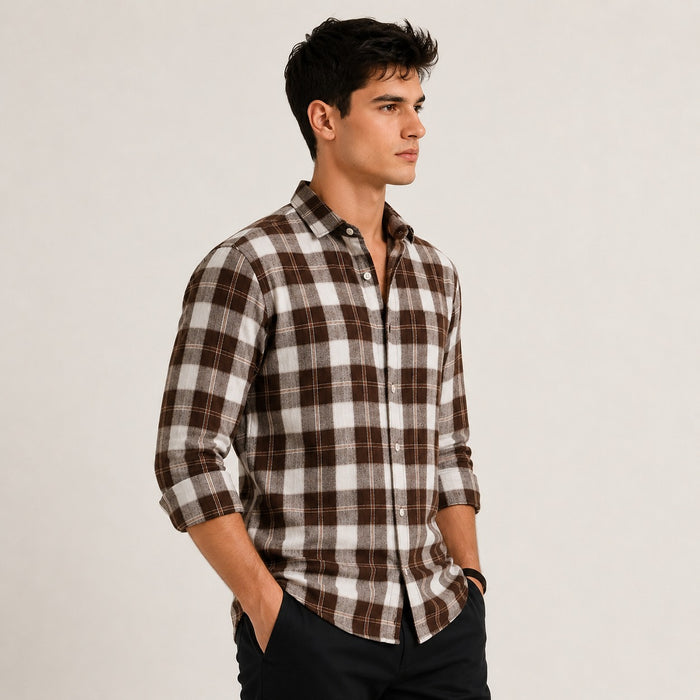 ARZO Rustic Brown Check Shirt