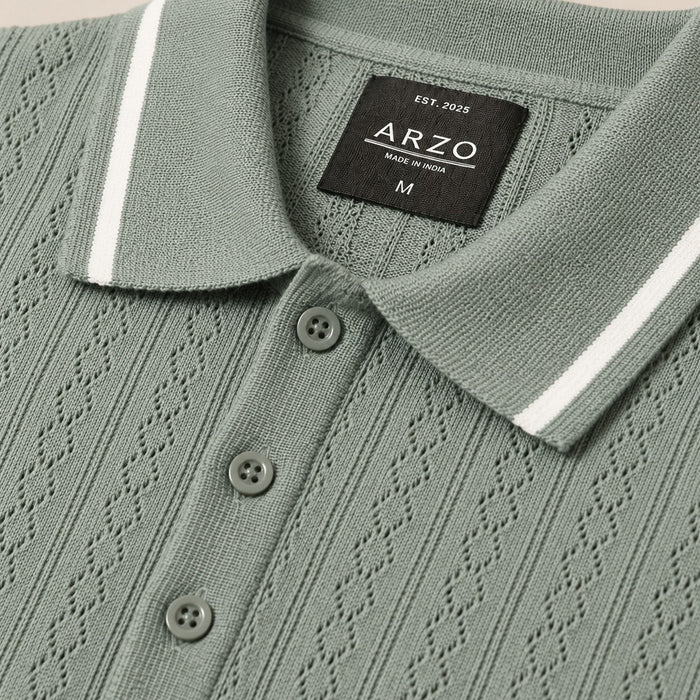 ARZO Sage Royale Knit Polo | Premium Quality