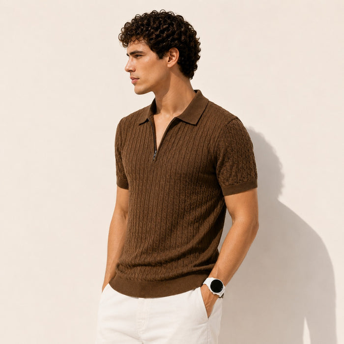 ARZO Terra Knit Half-Zip Polo | Premium Quality