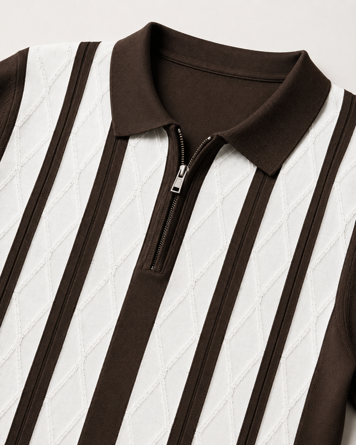 ARZO Verona Textured Zip Polo | Premium Quality