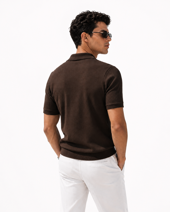 ARZO Verona Textured Zip Polo