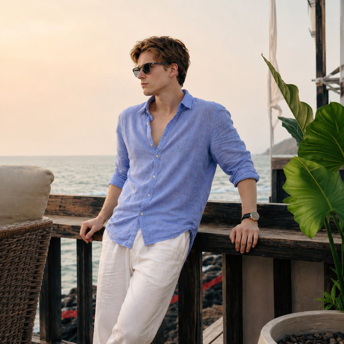 Azure Coast Linen Shirt