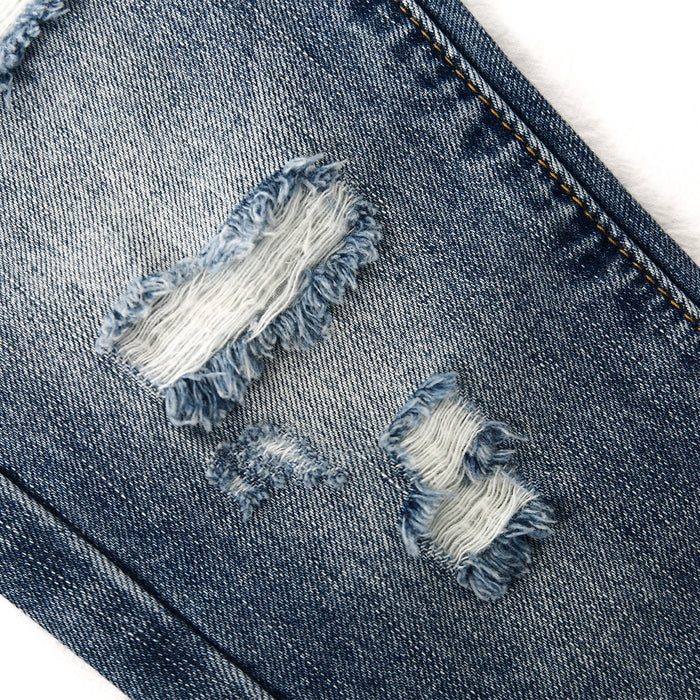 Baby Boys Jeans, Little Boy Elastic Band Inside Ripped Washed Soft Cotton Denim Pants