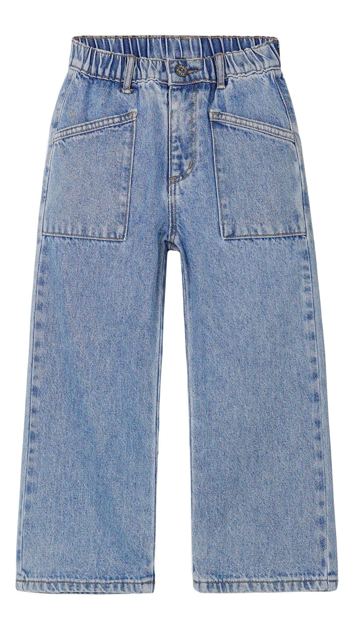 Baby Girls Boys Jeans, 12M-5T Kids Ribbed Waist with D-Rings Denim Pants