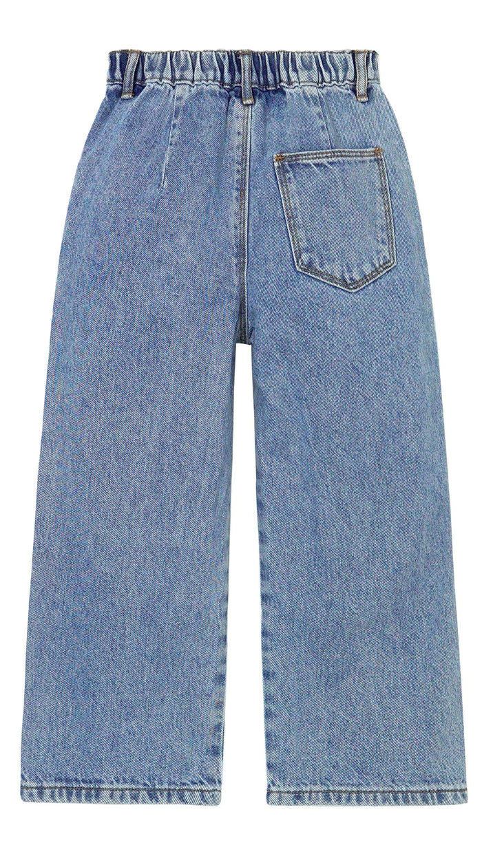 Baby Girls Boys Jeans, 12M-5T Kids Ribbed Waist with D-Rings Denim Pants