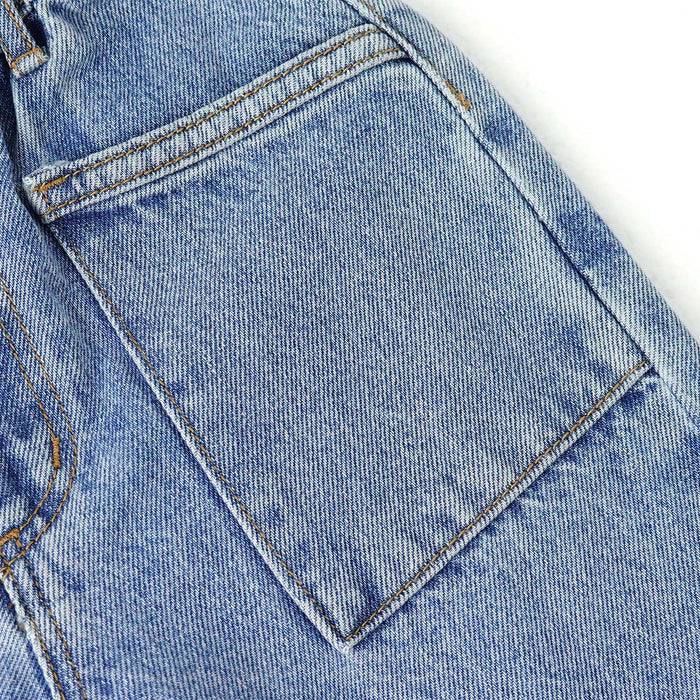 Baby Girls Boys Jeans, 12M-5T Kids Ribbed Waist with D-Rings Denim Pants
