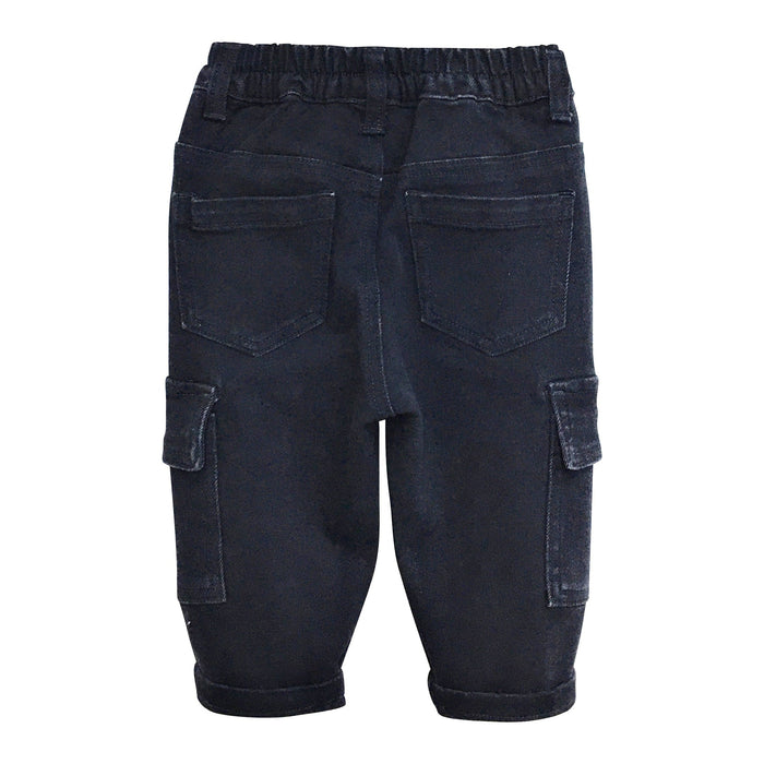 Baby Jeans,Little Toddler Kids Elastic Waist with D-ring Stretch Cargo Denim Pants