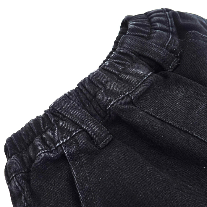 Baby Jeans,Little Toddler Kids Elastic Waist with D-ring Stretch Cargo Denim Pants