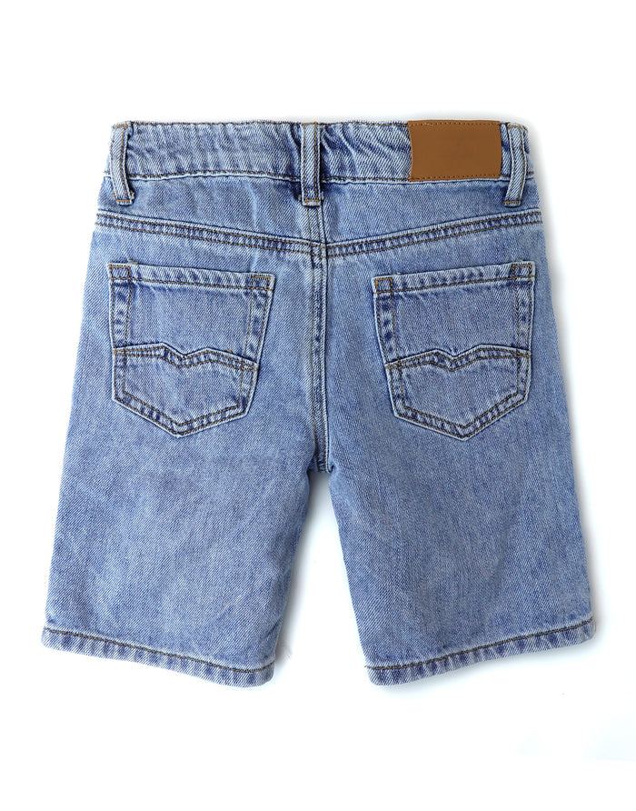 Baby Little Big Boys Denim Shorts,Elastic Waistband Inside Ripped Holes Jeans Summer Wear