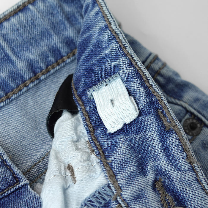 Baby Little Big Boys Denim Shorts,Elastic Waistband Inside Ripped Holes Stretch Jeans Summer Wear