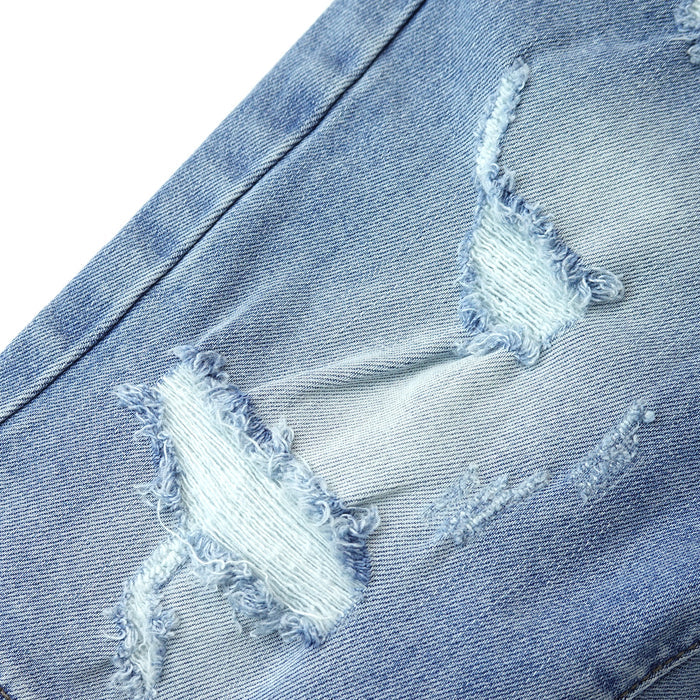 Baby Little Big Boys Denim Shorts,Elastic Waistband Inside Ripped Holes Stretch Jeans Summer Wear