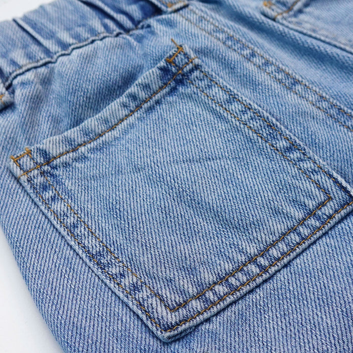 Baby Little Big Boys Shorts, Girls Ribbed Elastic Waist Summer Half Pants Cargo Jeans