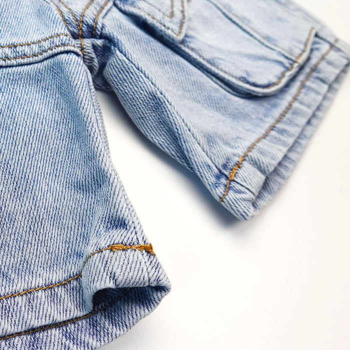 Baby Little Big Boys Shorts, Girls Ribbed Elastic Waist Summer Half Pants Cargo Jeans