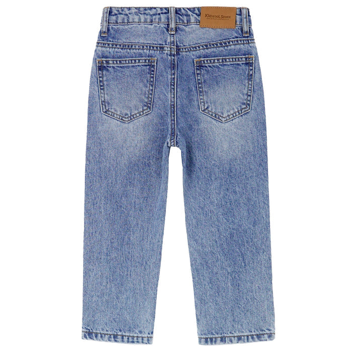 Baby Little Boys Jeans,Elastic Band Inside Straight Fit Ripped Denim Pants