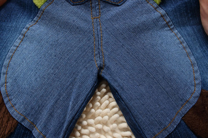 Baby Toddler Cute Cartoon Red Tongue Dog Jean Overalls