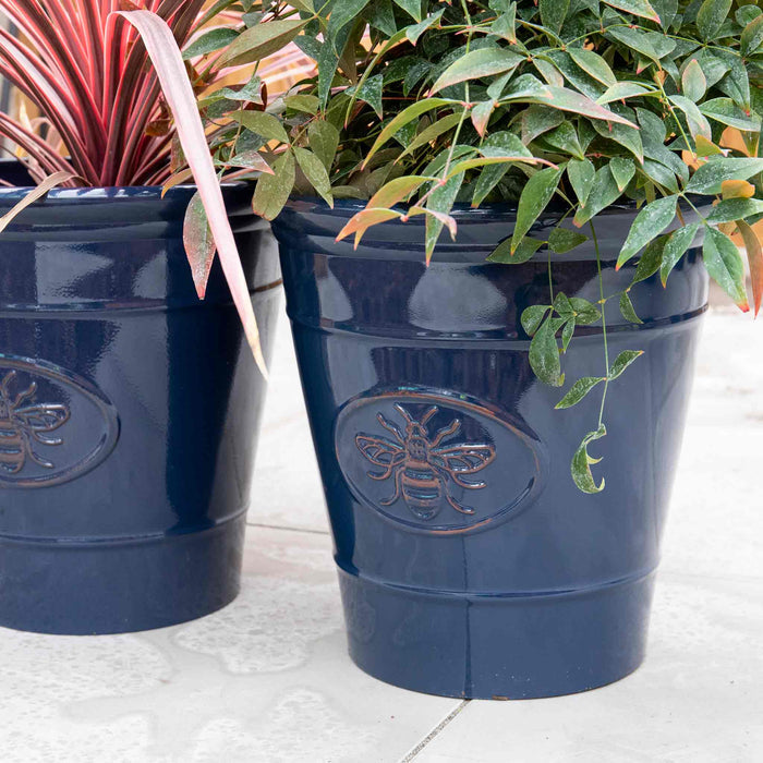 Bee Planter in Dark Blue 30cm