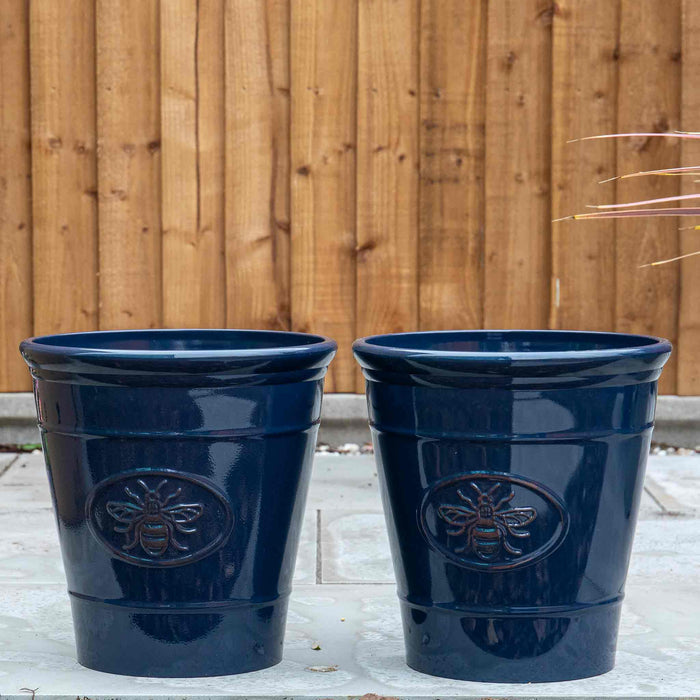 Bee Planter in Dark Blue 30cm