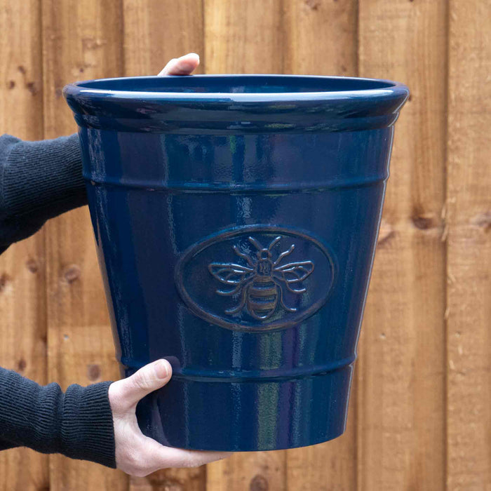 Bee Planter in Dark Blue 30cm
