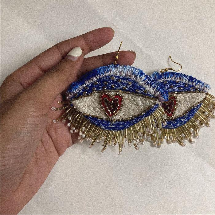 Big Blue Eye Earrings