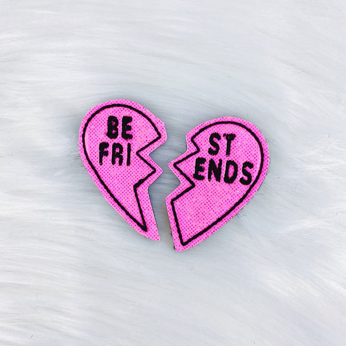 Black + Hot Pink Best Friend Heart Feltie Bundle