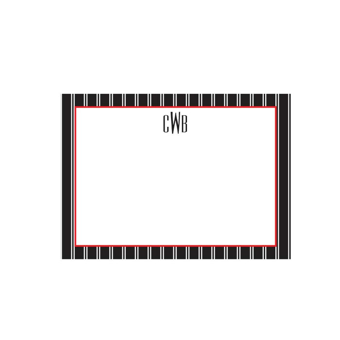Black Pinstripe Flat Note - Barque Gifts