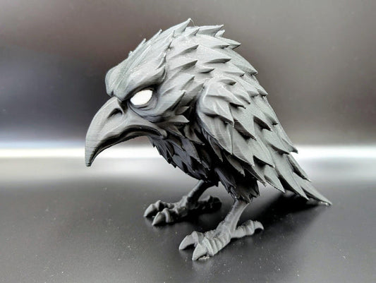 Black Raven Sculpture - Customizable Gothic Crow Figurine
