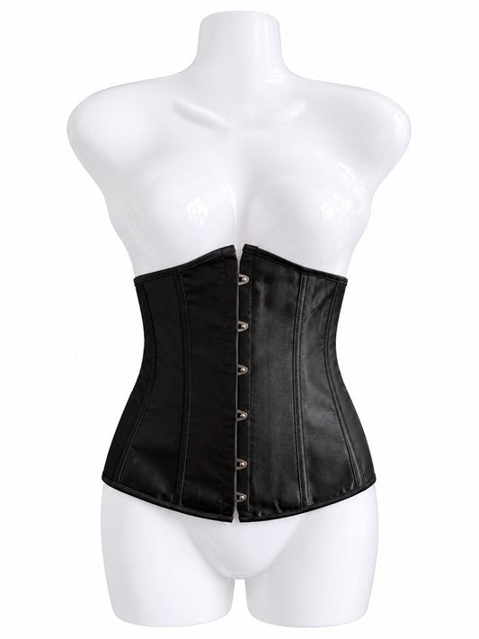 Black Satin Underbust Corset – Vintage-Inspired