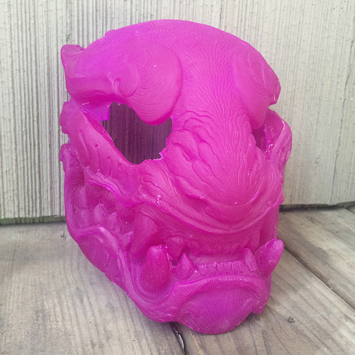 BLANK DIY- SEMI TRANSLUCENT UV REACTIVE PURPLE PANTHER MASK- GLOW IN THE DARK